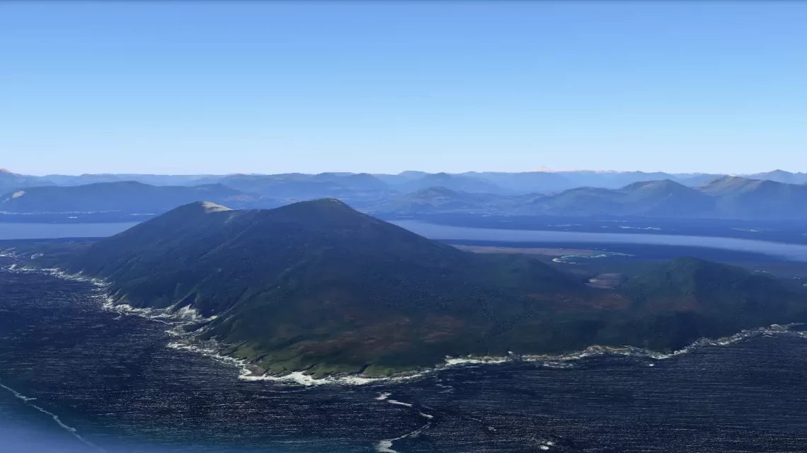 Isla Traiguén en la Patagonia chilena, habitada por comunidad indígena con ECMPO vigente.